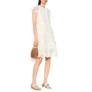ULLA JOHNSON NORAH BRODERIE ANGLAISE COTTON DRESS IN WHITE Size 6 NWT